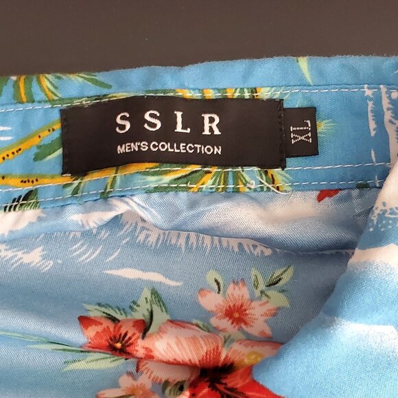 SSLR Mens XL Collection Hawaiian Flamingo Print Button-Up Shirt Polyester - Picture 3 of 9